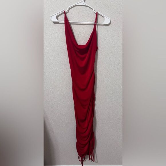 JLUXLABEL Wojek Slinky body-con midi red dress Size Small NWT - Picture 3 of 13
